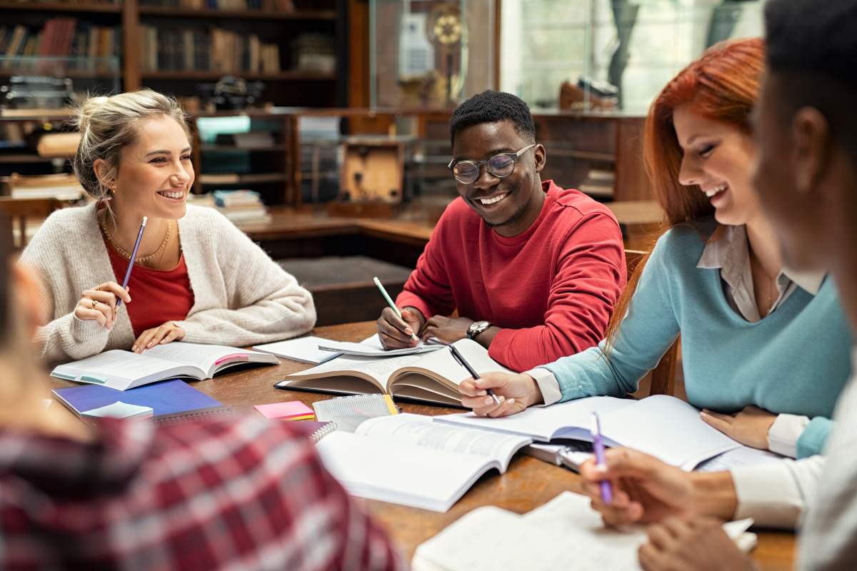 Group of nursing students studying