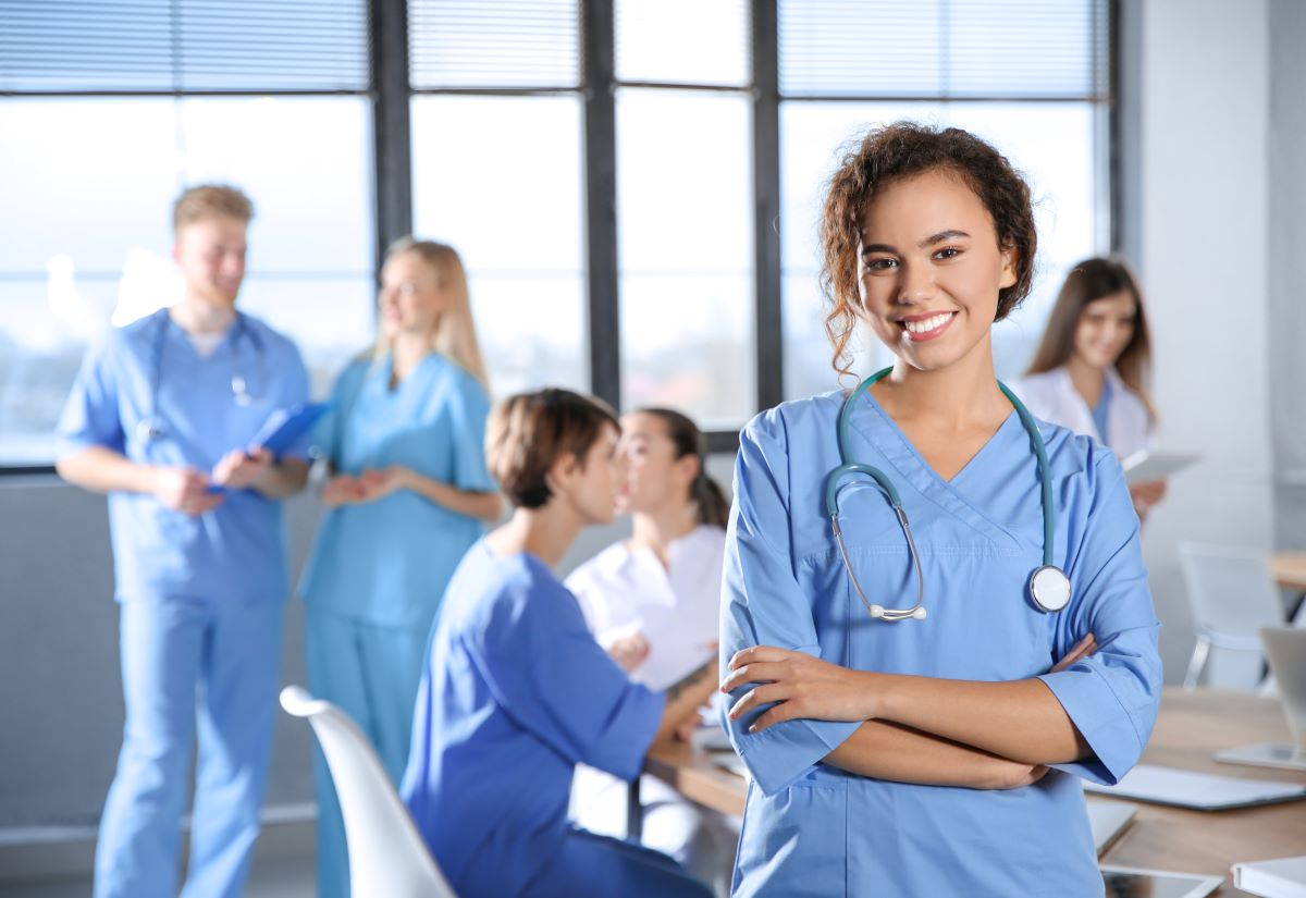 A group of nurses in a room.