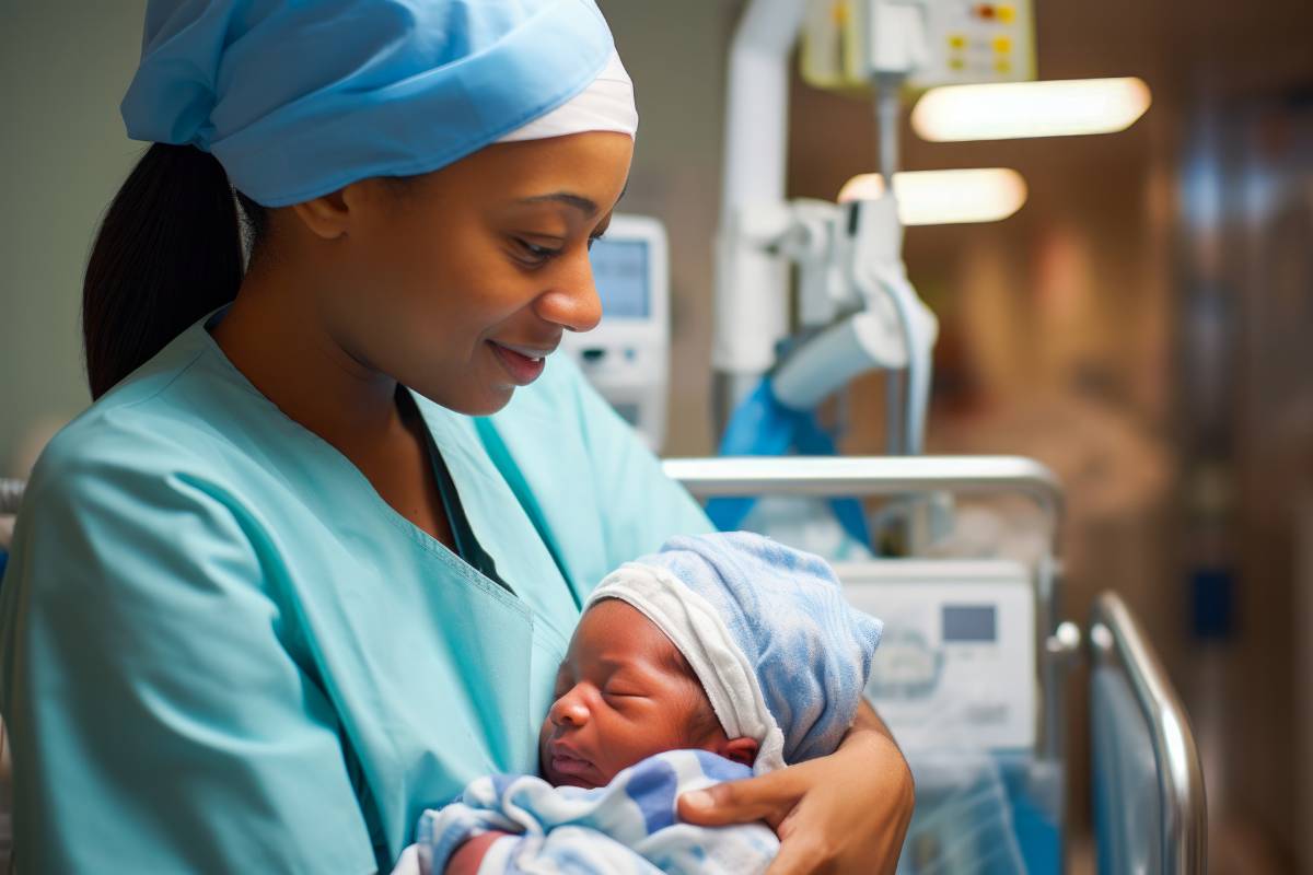A nurse uses her postpartum nurse resume skills.