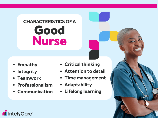 Chart showing 10 characteristics of a good nurse